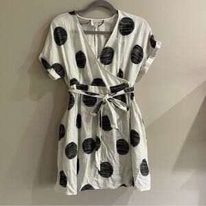 Line & Dot Polka Dot Wrap Dress